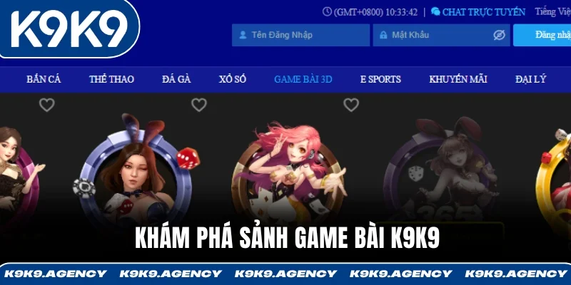 Khám phá sảnh Game bài K9K9