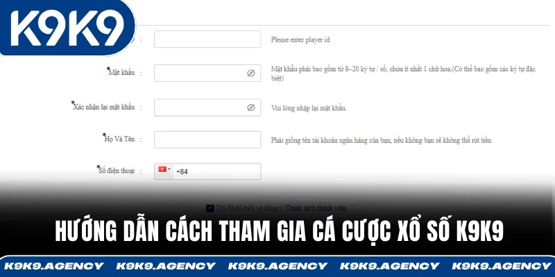Hướng dẫn cách tham gia cá cược xổ số K9K9