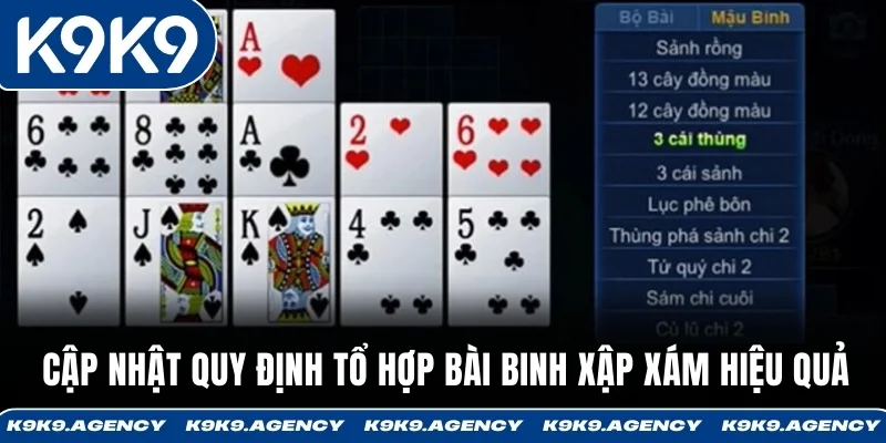 Cập nhật quy định tổ hợp bài để cược Binh xập xám hiệu quả